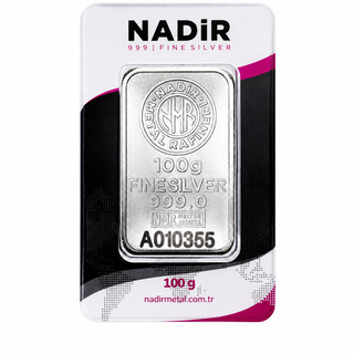 شمش نقره 100 گرمی Nadir