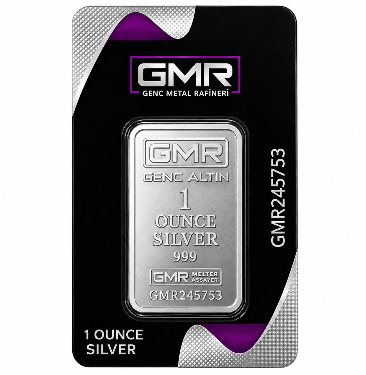 شمش نقره 1انسی GMR عیار 999